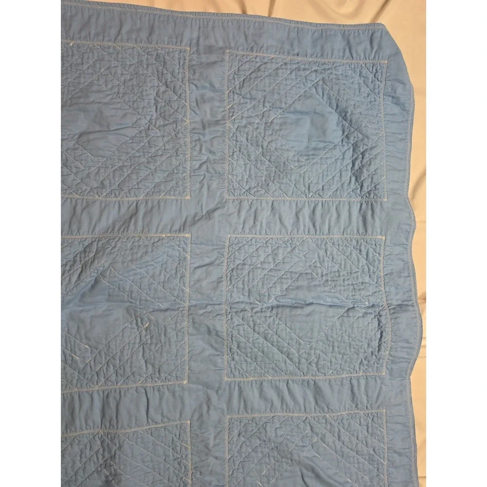 VTG 90's Precious Moments Quilted Baby Crib Blanket 42 X 32 Boys Baseball